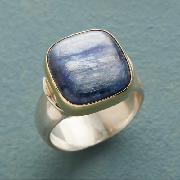 Kyanite Ring with Sterling Silver and 14kt Gold - Picture 1 of 5